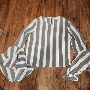 Forever 21 Black and White Striped Blouse
